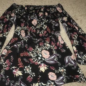 Black patterned romper